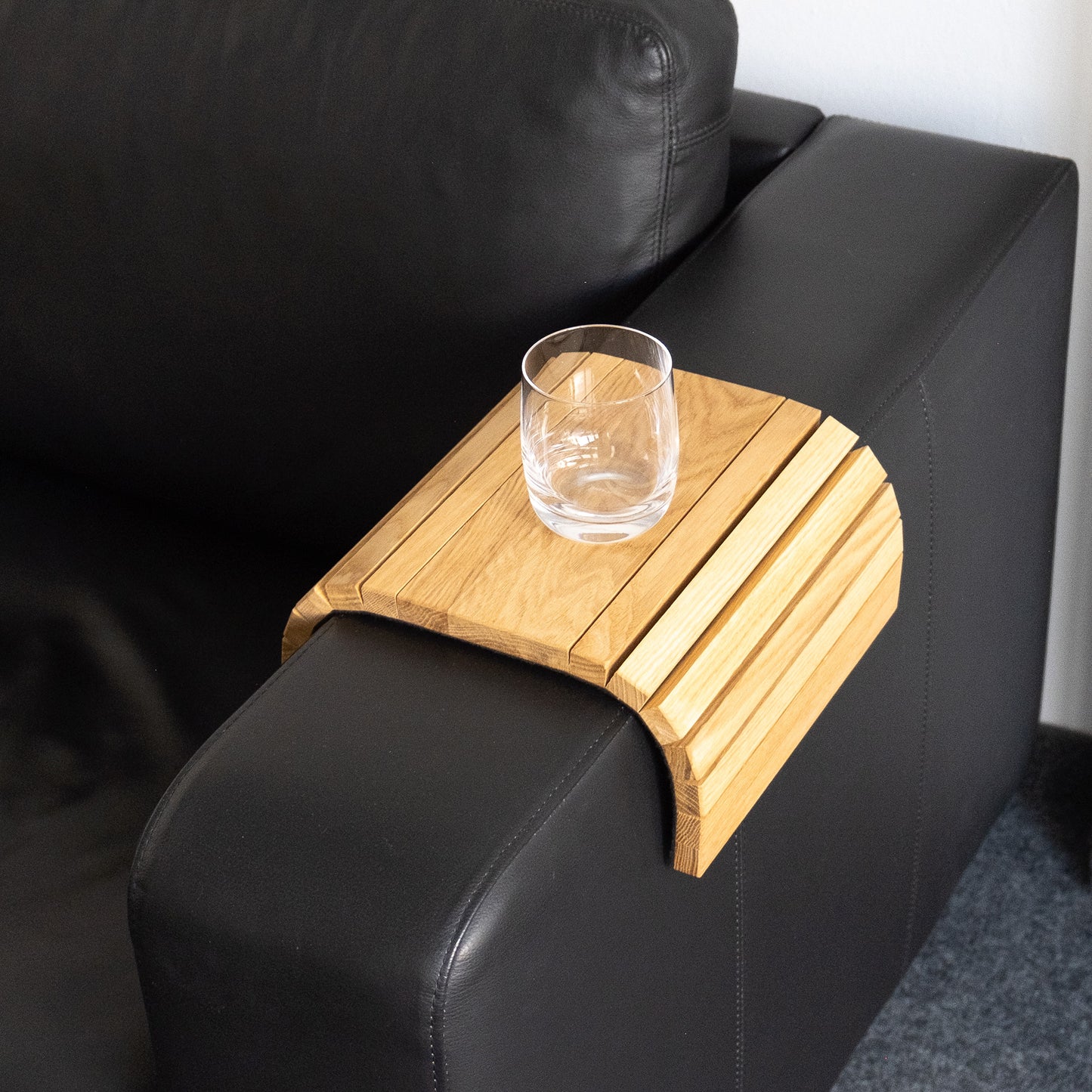 Couchablage aus Eichenholz und Baumwollstoff, Flexibel