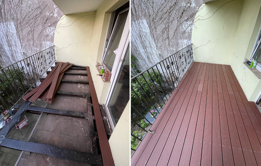 Balkonbau mit Konstruktionsholzbalken und strapazierfähigen WPC-Terrassendielen