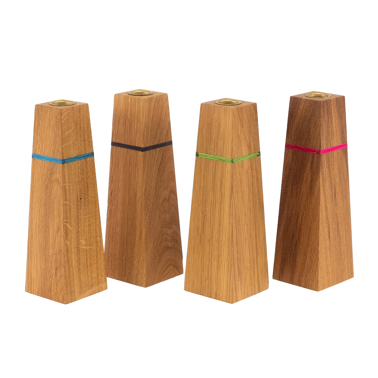 Konische Kerzenhalter „Naturlicht“, Quadratisch - 4er Set