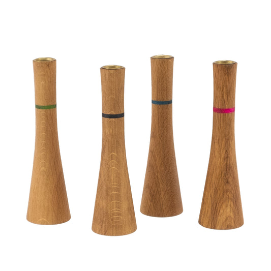 Konische Kerzenhalter „Naturlicht“, Rund - 4er Set