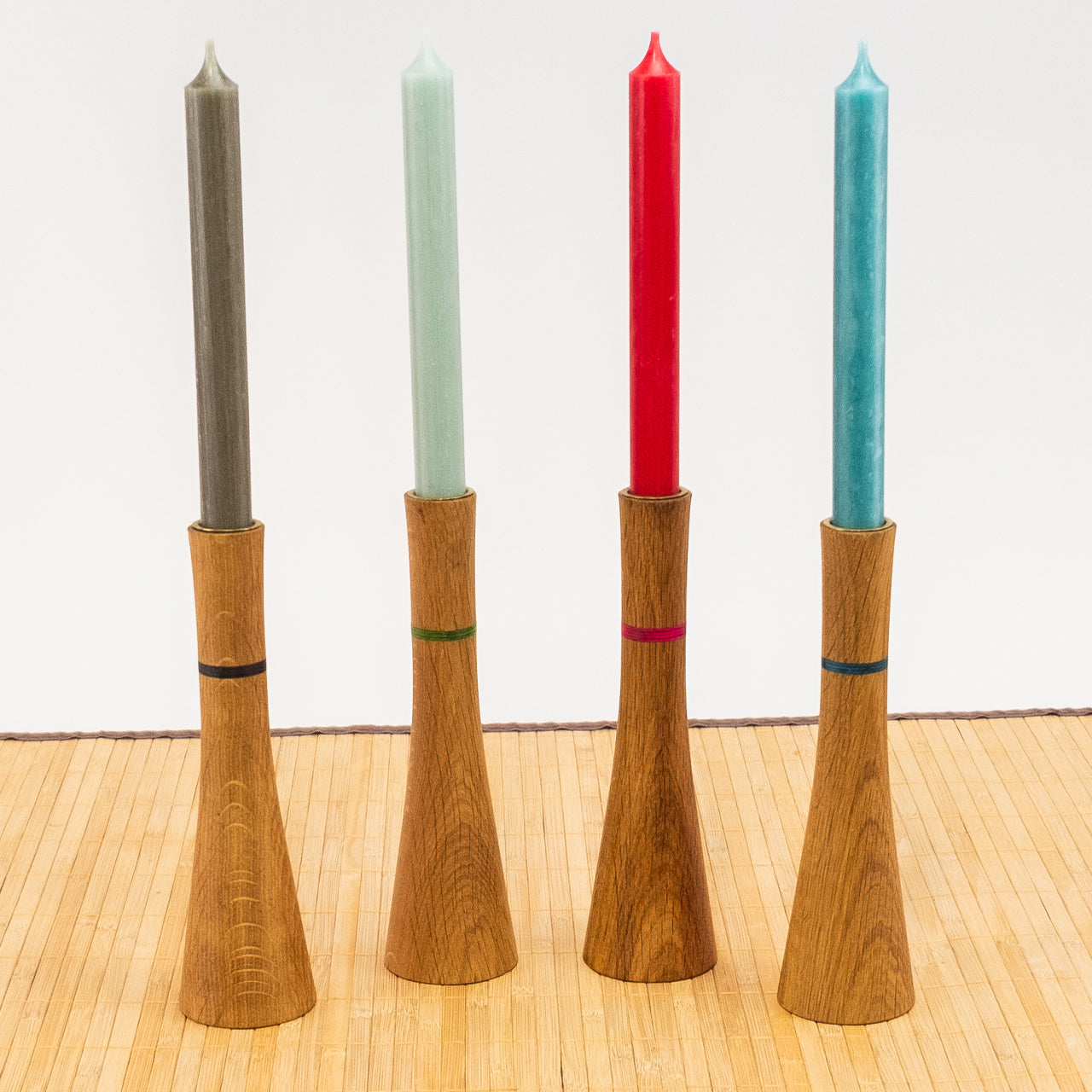 Konische Kerzenhalter „Naturlicht“, Rund - 4er Set