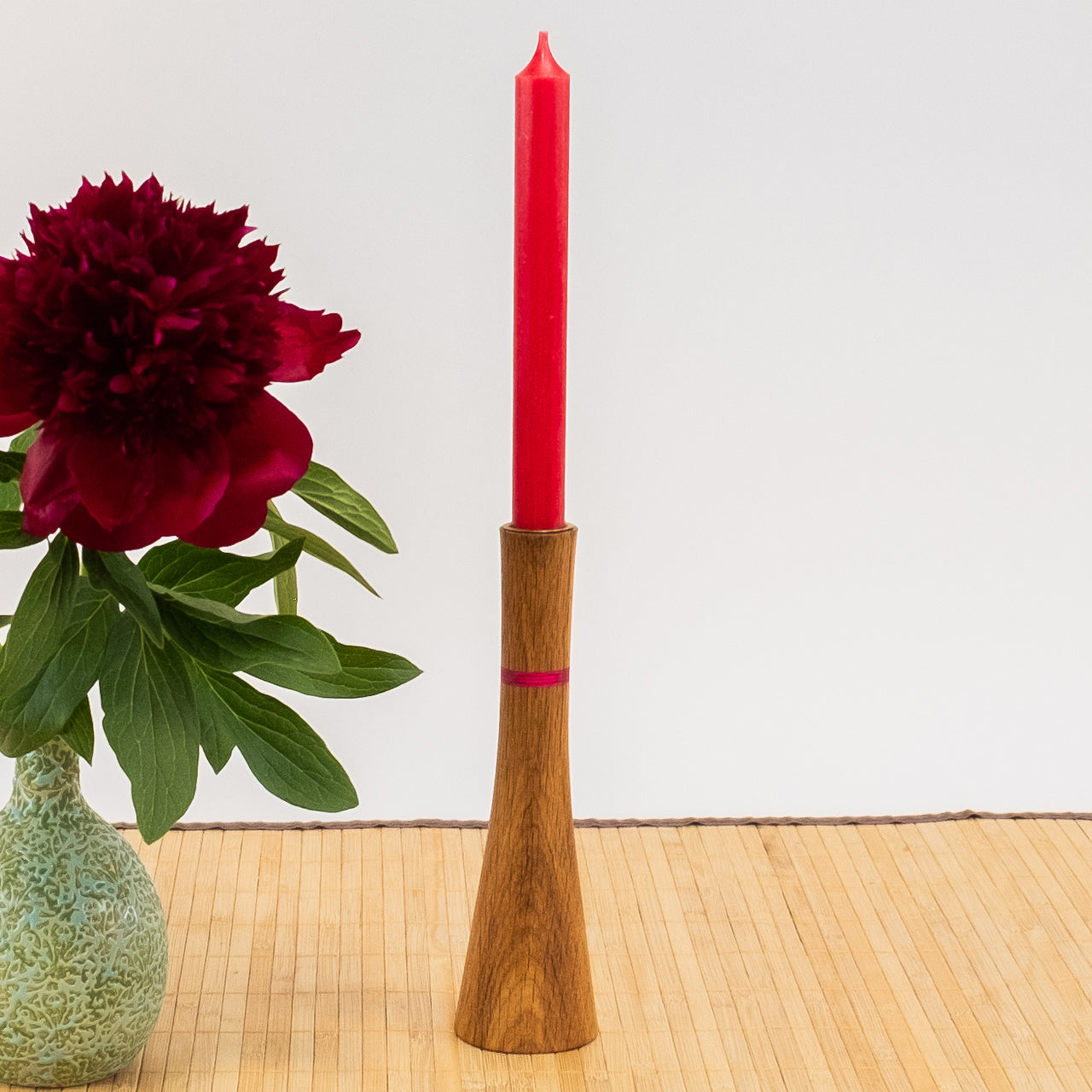 Konischer Kerzenhalter „Naturlicht“, Rund - Pink