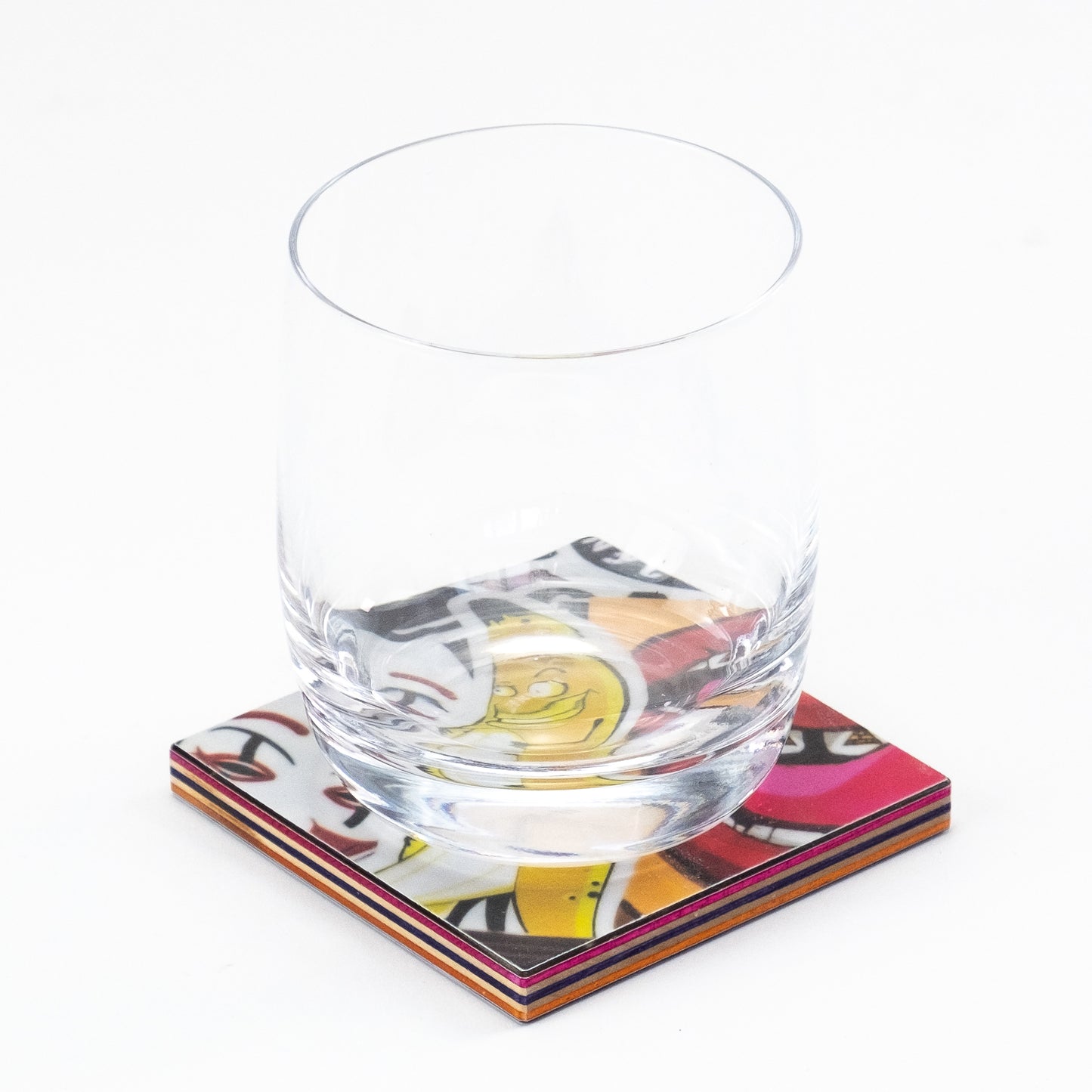 Untersetzer aus  langlebigen Schichtholz: Comic, 1 Stk.