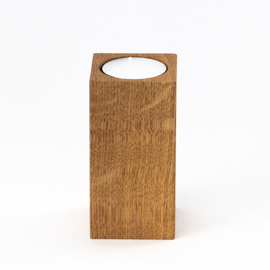 Quadratischer Teelichthalter aus Eichenholz - XL